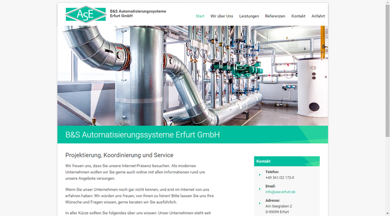 Screenshot - Webseite ASE Erfurt