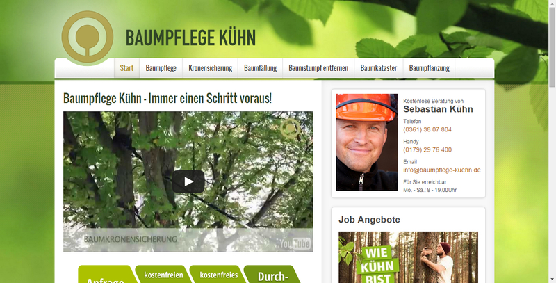 Screenshot - Webseite Baumpflege Kühn