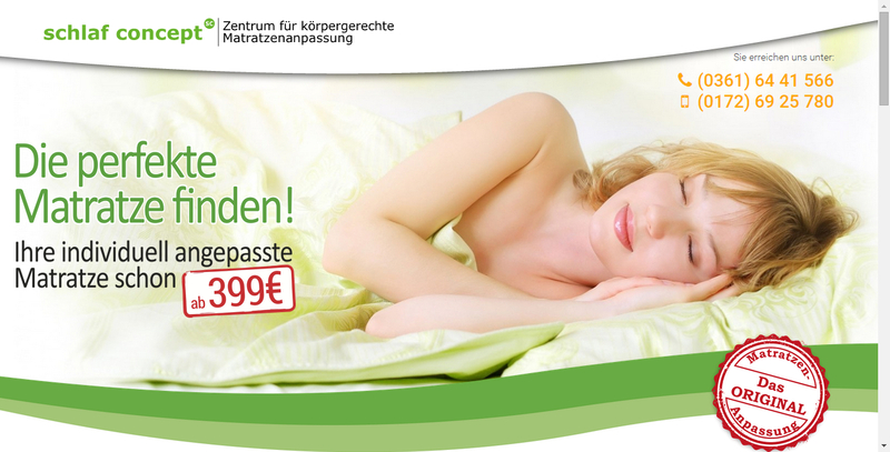 Screenshot - Webseite Matratzen Erfurt