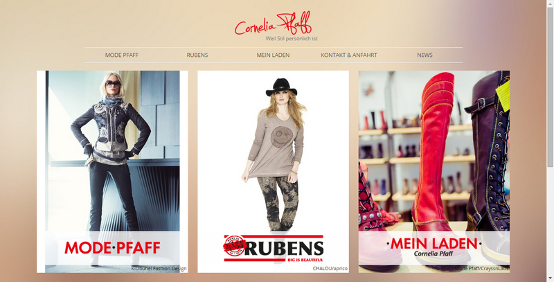 Screenshot - Webseite Mode Pfaff
